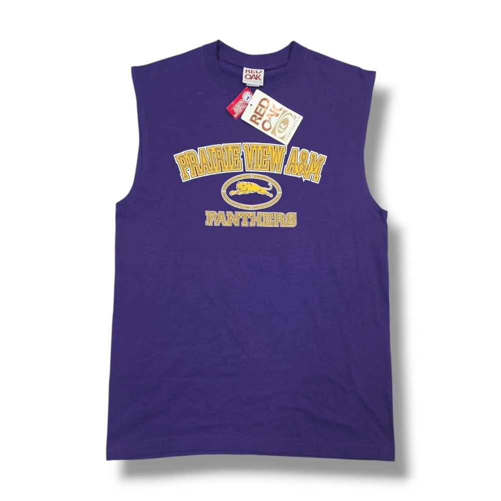 Vintage Prairie View A&M University Sleeveless Purple Red Oak T-shirt Men's L